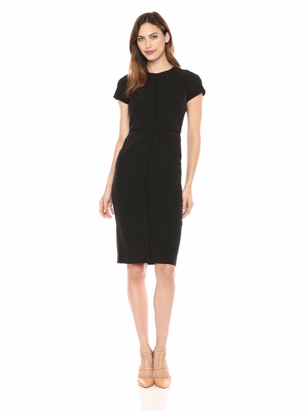 Maggy London Women's Dream Crepe Sheath Dress Black Size 6 petite